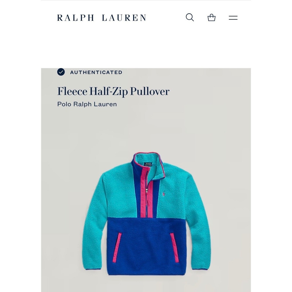 Polo Ralph Lauren | Men's XL Fleece Quarter Zip | Teal Colorblock | Spectre - Picture 2 of 16